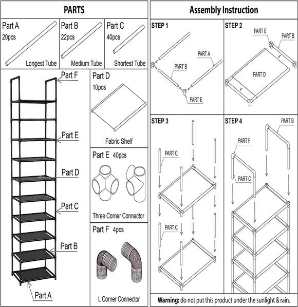 Shoe rack with cover